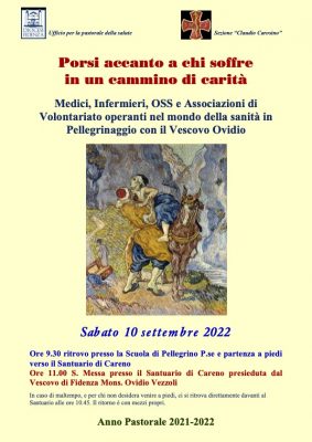 Locandina Pellegrinaggio Pastorale della salute 2022